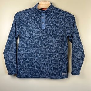 Merrell Men’s Pullover 1/4 snap Kolchak geometric design blue size‎ large